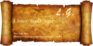 Lincz György névjegykártya