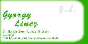 gyorgy lincz business card